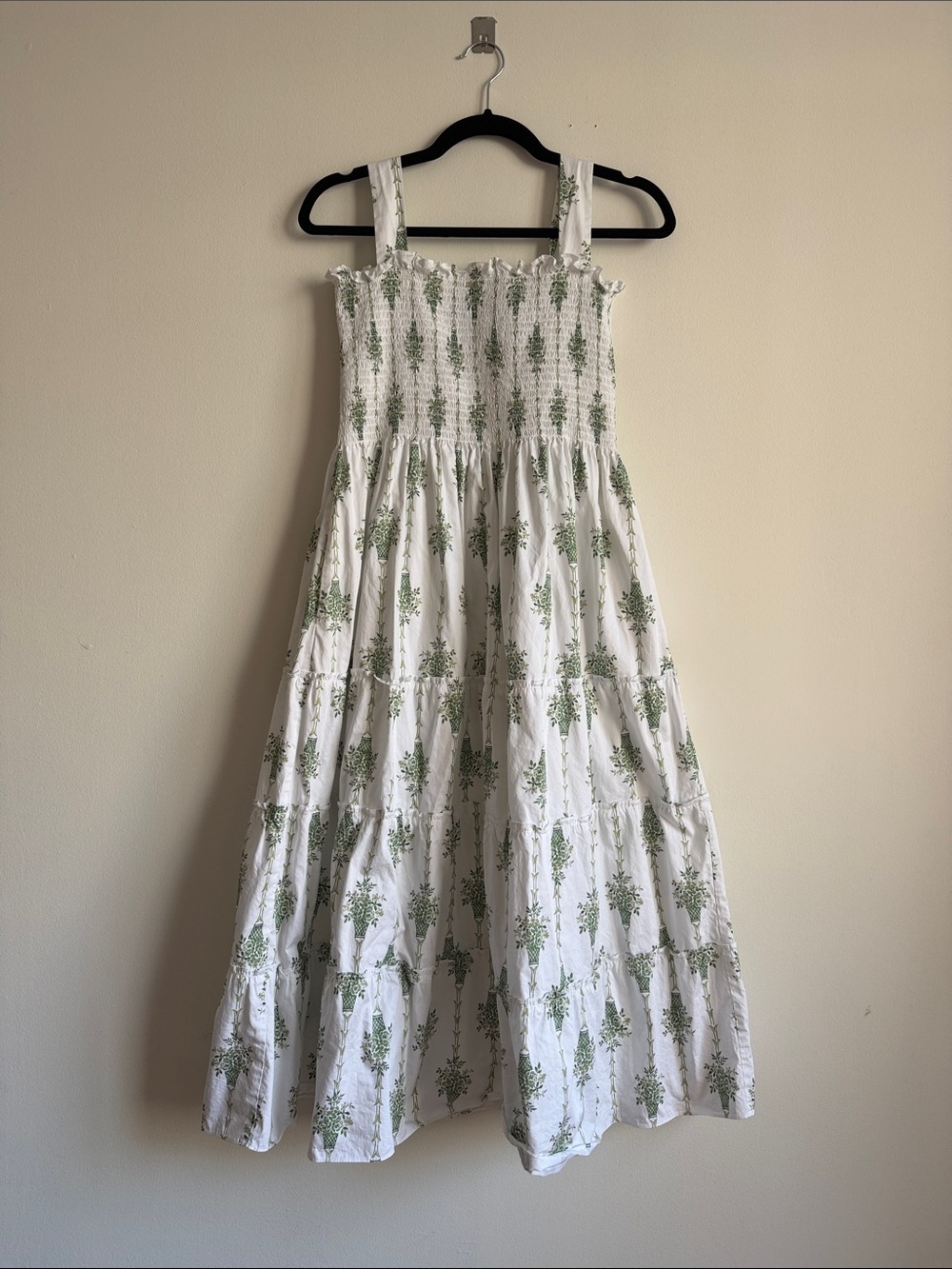Hill House Ellie Ribbon Nap Dress with Green Botanical Print
